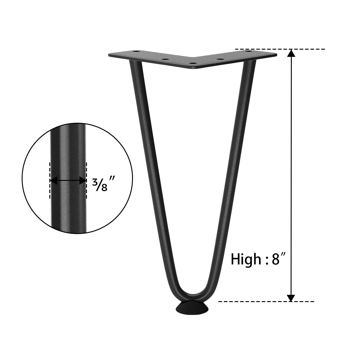 SMARTSTANDARD 8in hairpin leg table base idea for sturdy, customizable pieces.