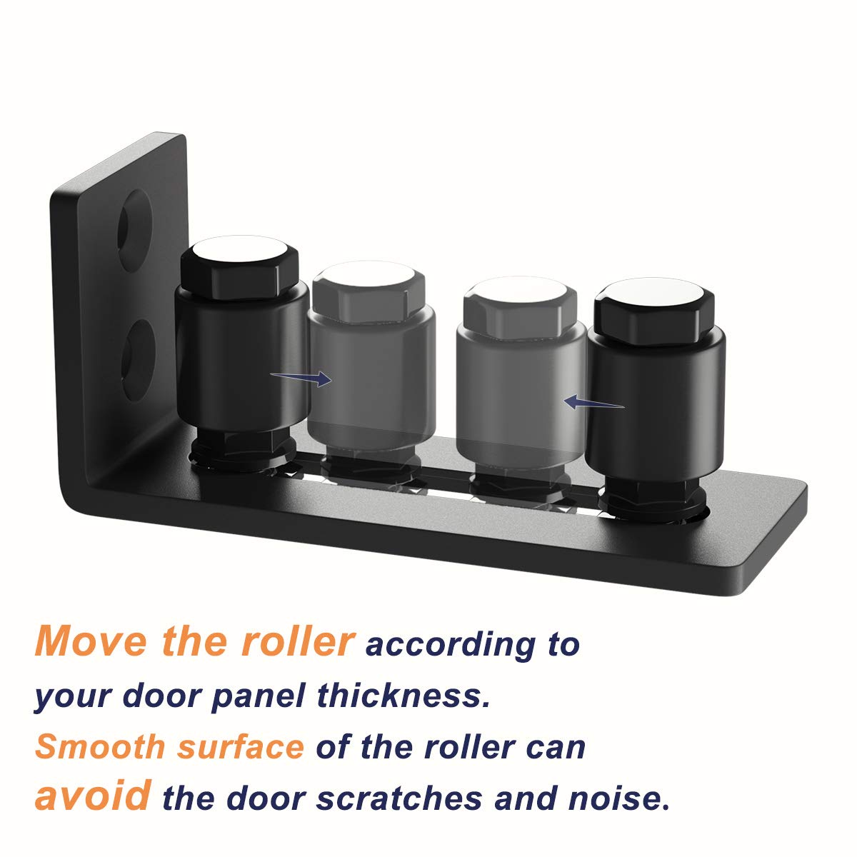 SMARTSTANDARD illustration of adjustable roller range for different door thicknesses