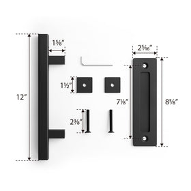 SMARTSTANDARD black finish door handle installed on wood door for durability