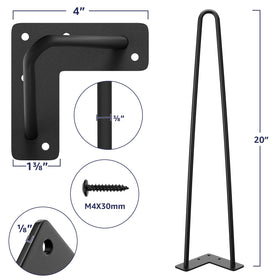 SMARTSTANDARD hairpin leg with rubber feet protects floors during use.
