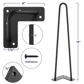 SMARTSTANDARD hairpin leg with rubber feet protects floors during use
