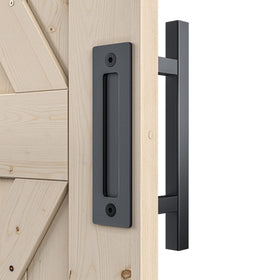 SMARTSTANDARD heavy-duty 12-inch pull-flush handle front view shows sturdy grip for exterior doors