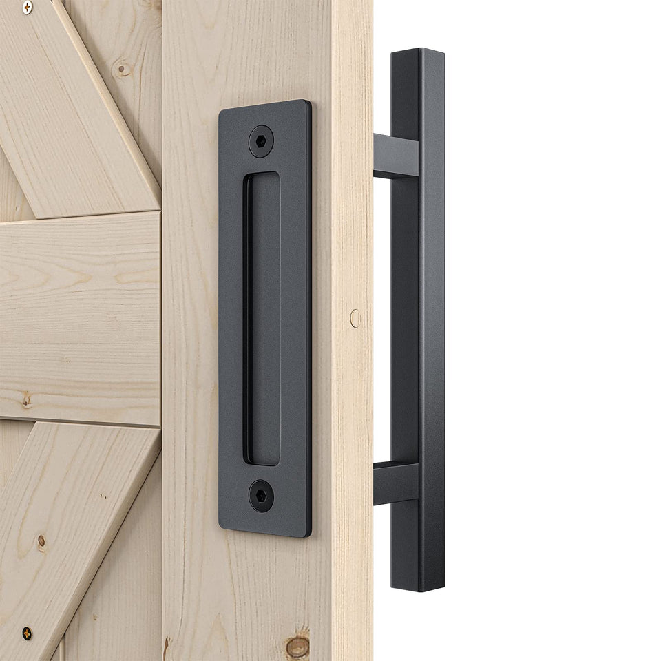 SMARTSTANDARD heavy-duty 12-inch pull-flush handle front view shows sturdy grip for exterior doors