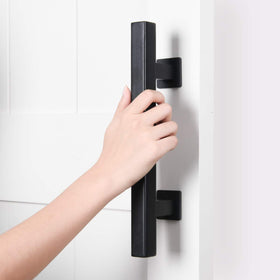 SMARTSTANDARD heavy-duty 12-inch pull-flush handle side view highlights rustic black finish