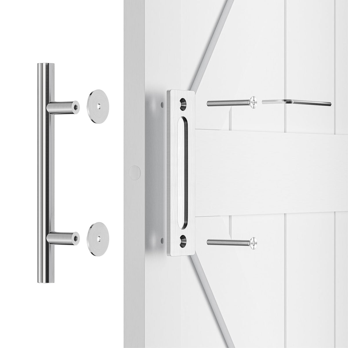 Includes finger pull, pull handle, screws and wrench for quick setup.