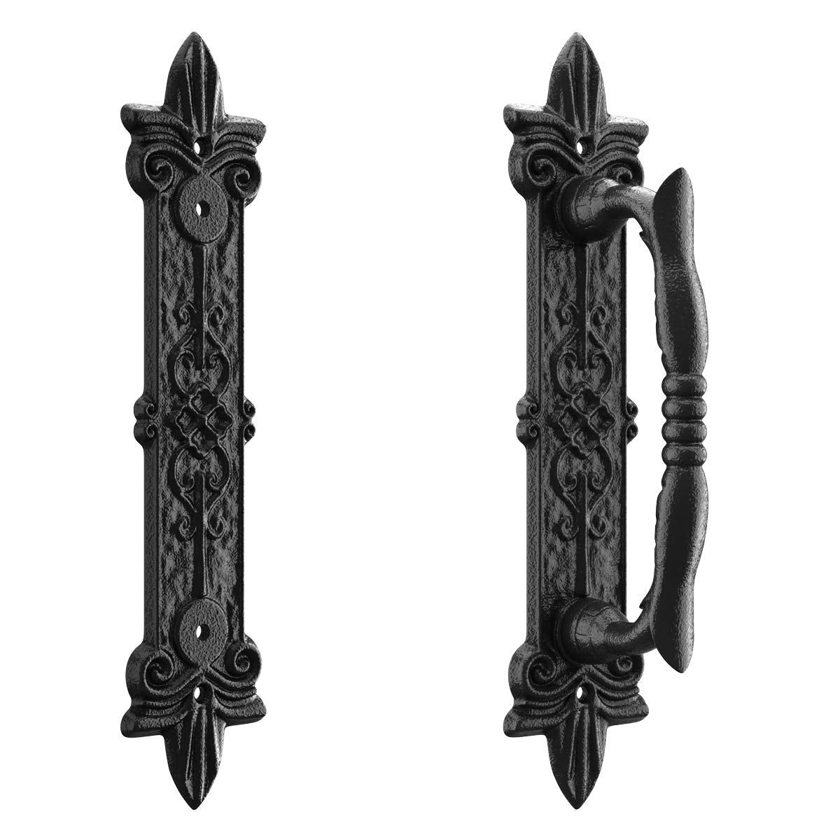Two handles with four screws provide a ready-to-install package.