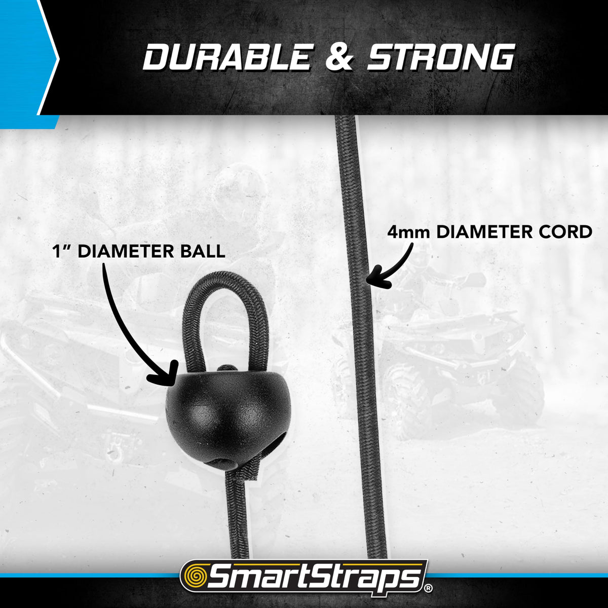SmartStraps 8-pack bungee set inside reusable storage case for easy access.