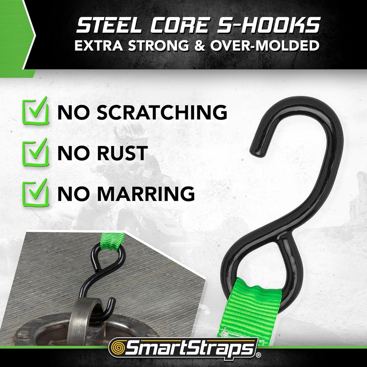 SMARTSTRAPS easy 15-second install saves time during load securing