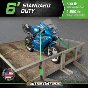 SMARTSTRAPS green standard-duty strap highlighting 1500lbs break strength