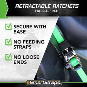SMARTSTRAPS self-retracting tie-down eliminates loose ends for cleaner cargo areas