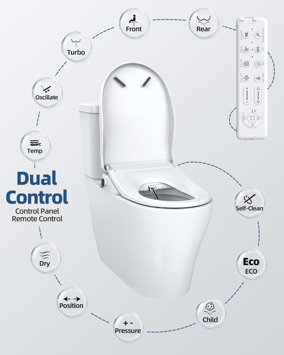 SmartWhale self-clean stainless nozzle ensures hygienic cleaning.