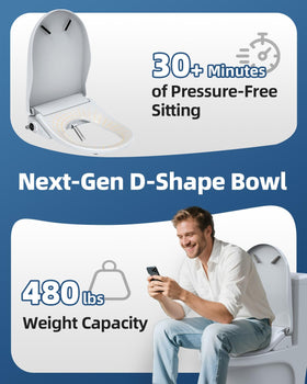 SmartWhale silent mode offers private, quiet cleansing.