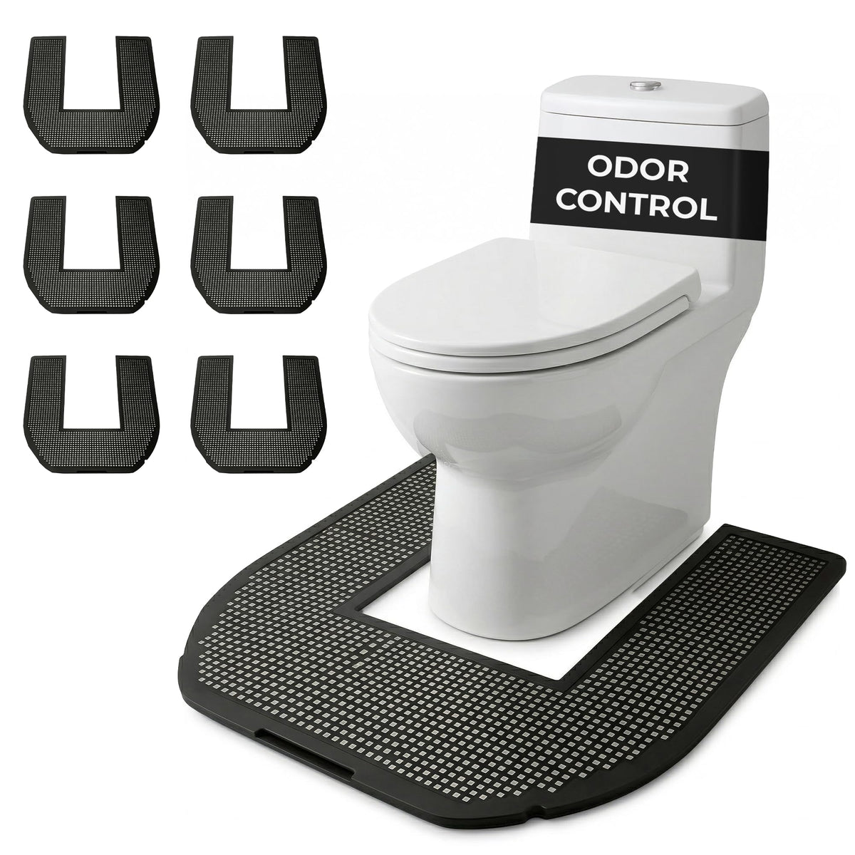SMELLRID disposable toilet mat absorbs urine to keep floors dry around the toilet.