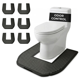 SMELLRID disposable toilet mat absorbs urine to keep floors dry around the toilet.