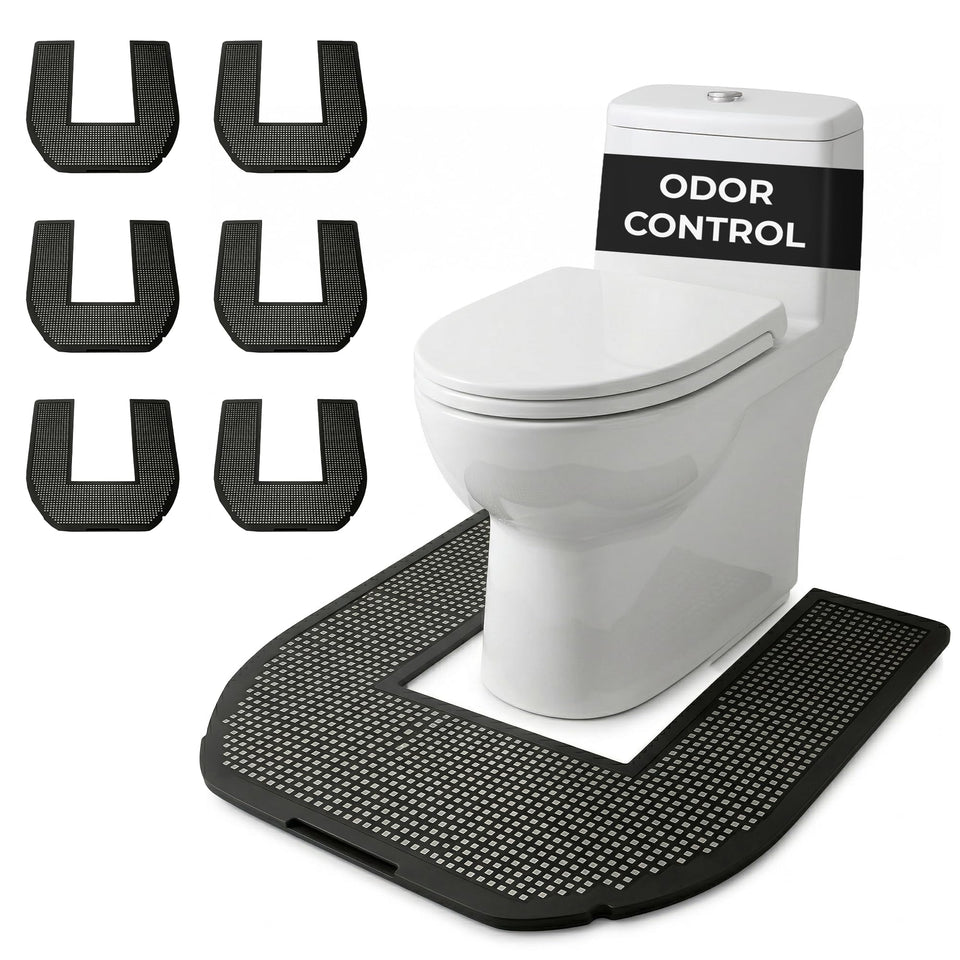 SMELLRID disposable toilet mat absorbs urine to keep floors dry around the toilet.