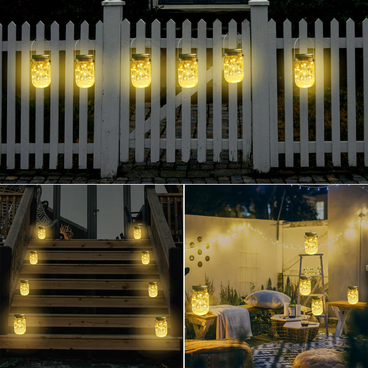 SmilingTown solar jar lid with hanger ready for porch decoration
