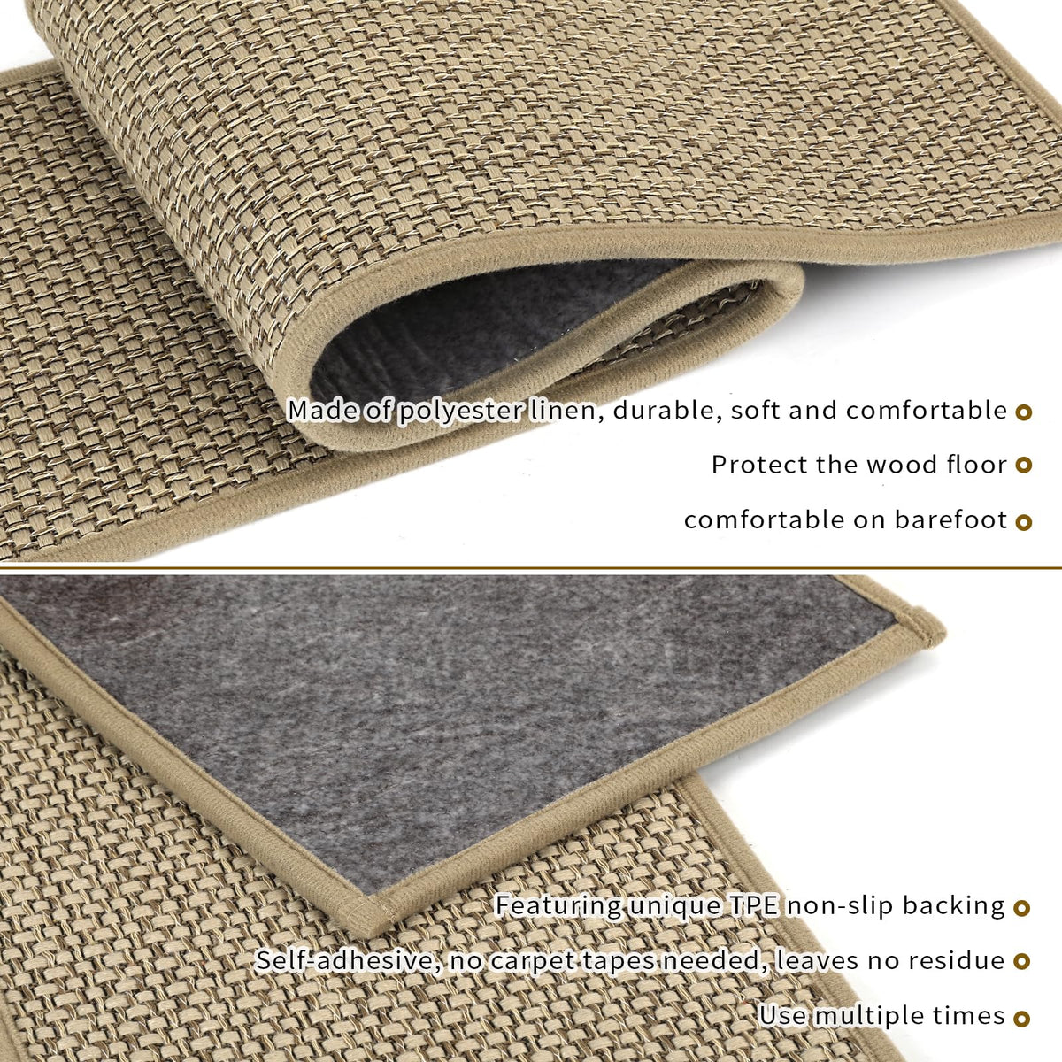 SMILOOL easy peel-and-stick stair treads install without damage