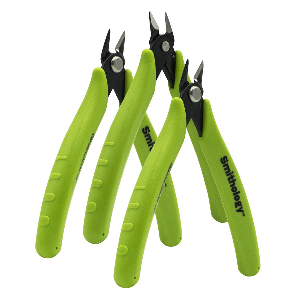 Smithology 4.8-inch micro flush cutters with angled blades for small wires and components.