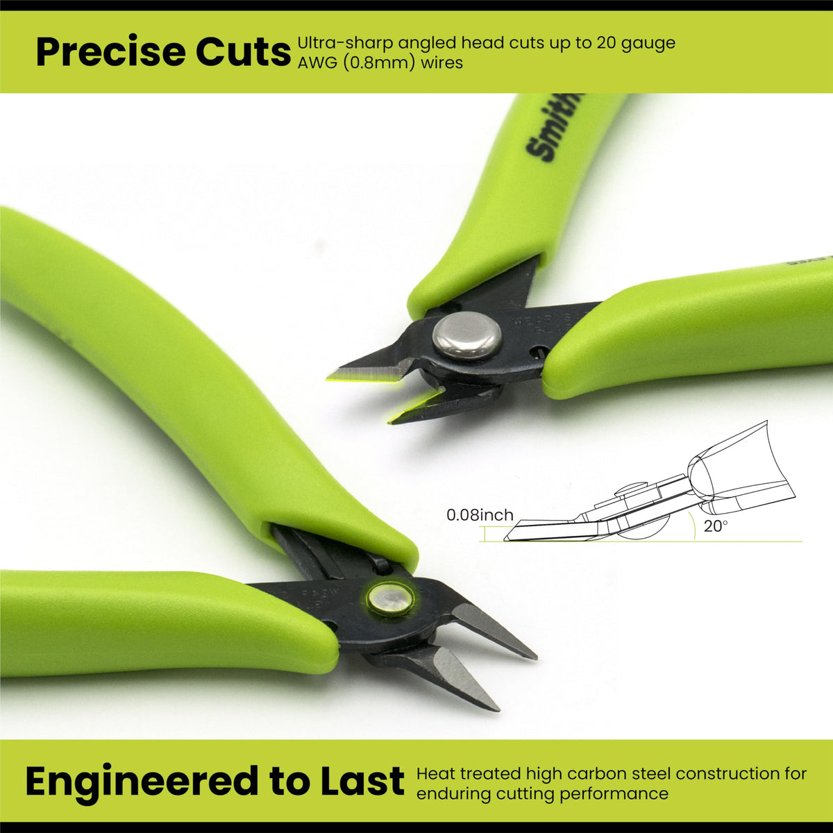 Smithology ideal for trimming zip ties, soft wires, cables, and tiny electronic components.