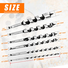 SMJXTOP 9-inch augur set designed for versatile woodworking projects.