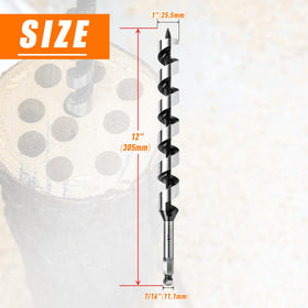 SMJXTOP ship auger bit 1in 12in with hex 7/16 shank for reliable starts