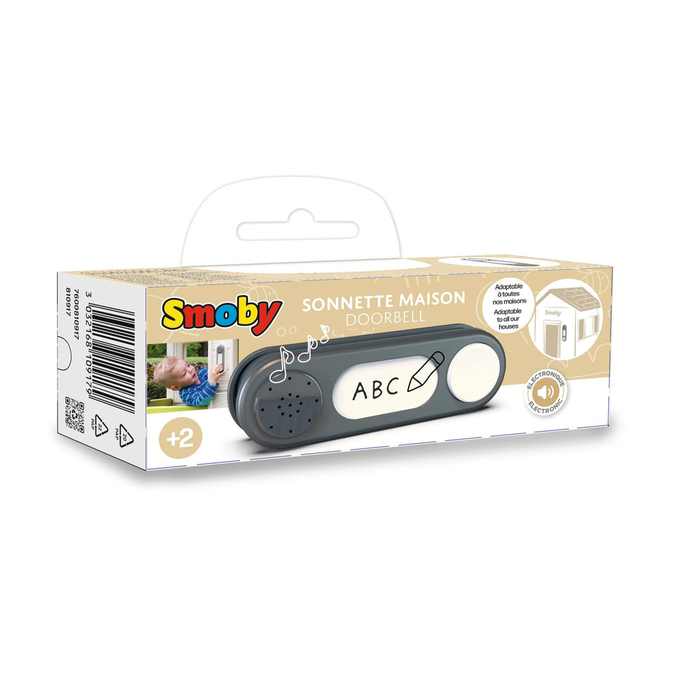 Smoby electronic doorbell front view enhances outdoor play realism.