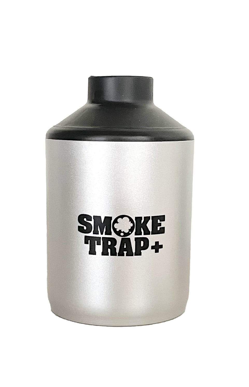 Smoke Trap + front view in silver showing compact, portable design.