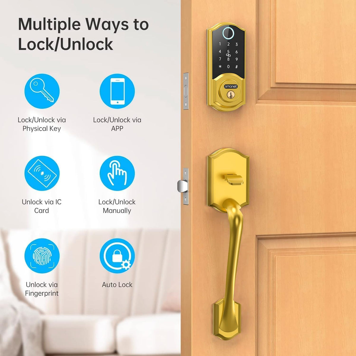 SMONET keyless entry panel for convenient, key-free access.