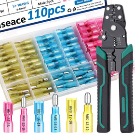 smseace 110pcs heat shrink bullet connectors kit for durable automotive wiring
