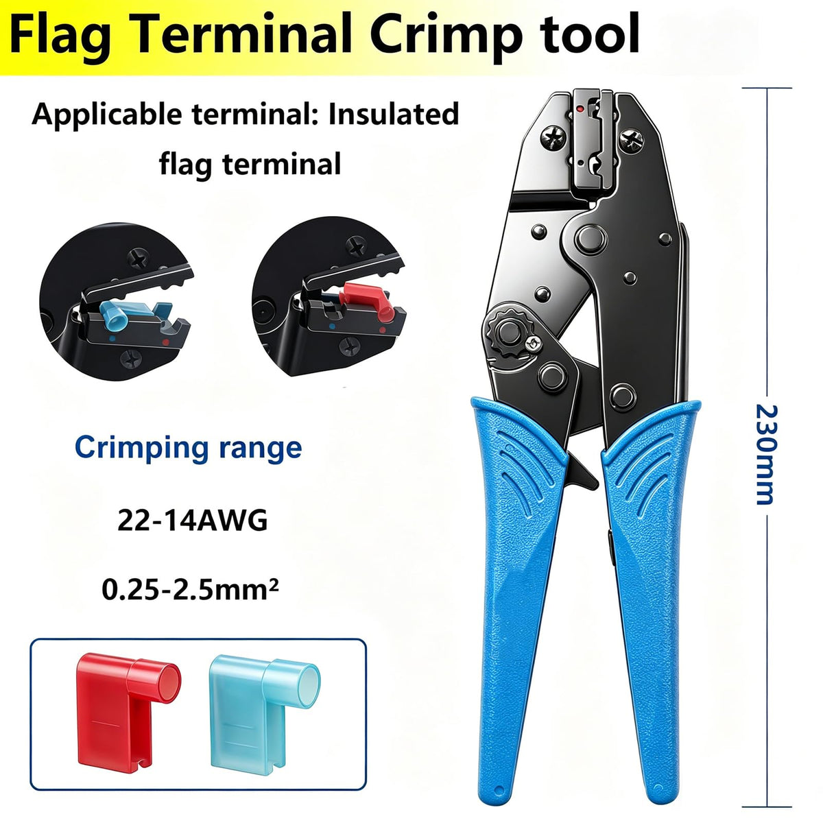 smseace flag terminal crimper tool enabling precise, durable crimping