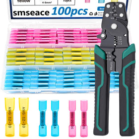 smseace heat shrink butt connector 100pcs for secure automotive wiring