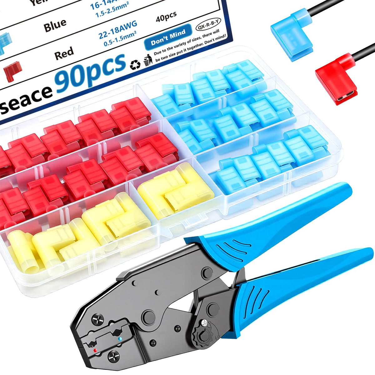 smseace right-angle spade connector for secure wire joining in tight spaces