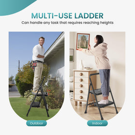 Smug Step Ladder supports 800lbs capacity for sturdy tasks.
