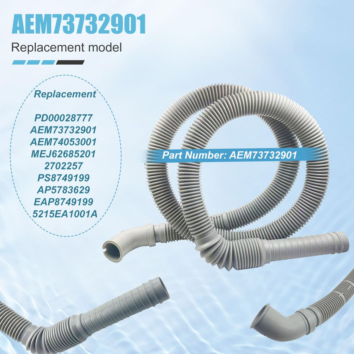 Durable ribbed hose construction resists kinks during cycles.