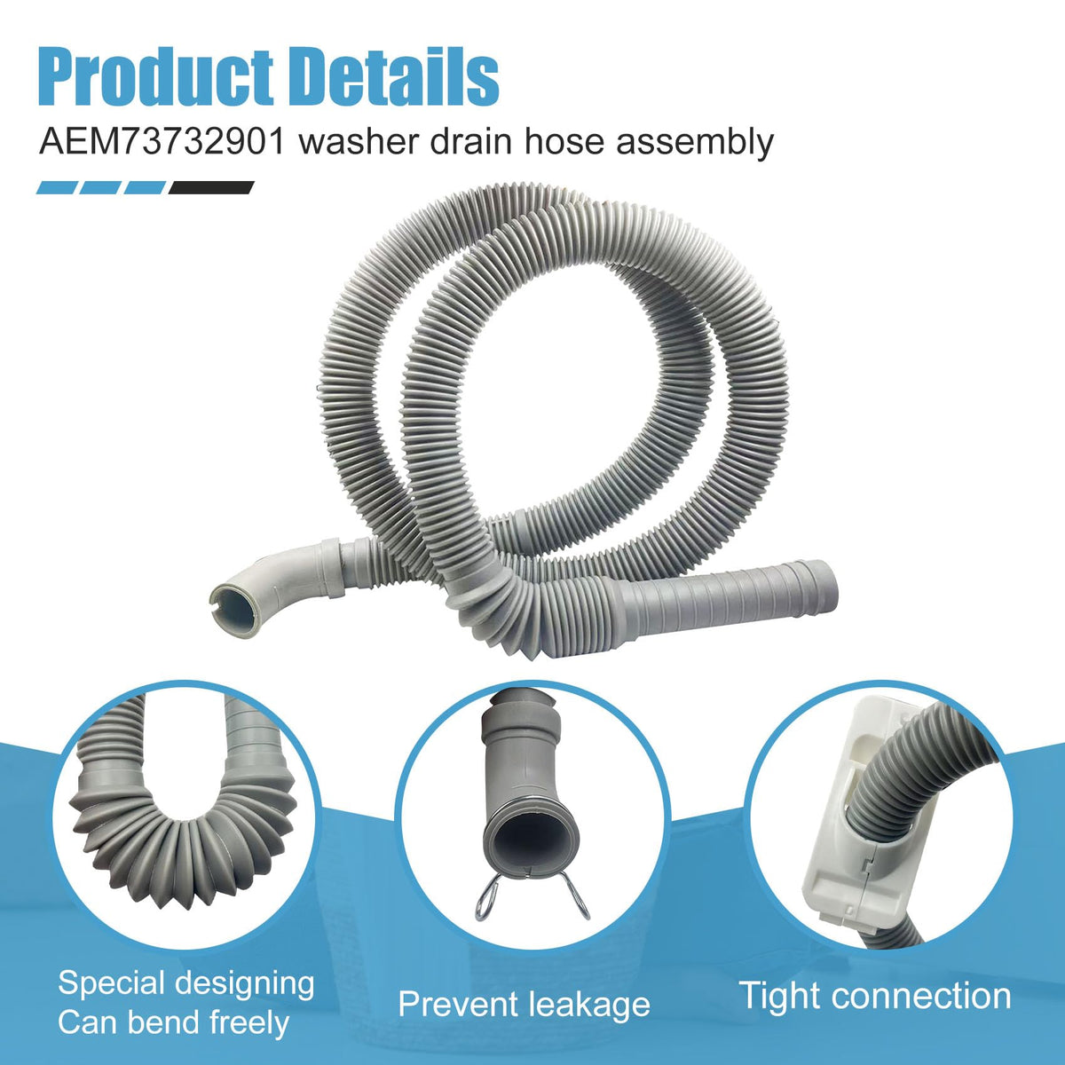 Close-up of hose coupling end shows a secure, leak-resistant connection.