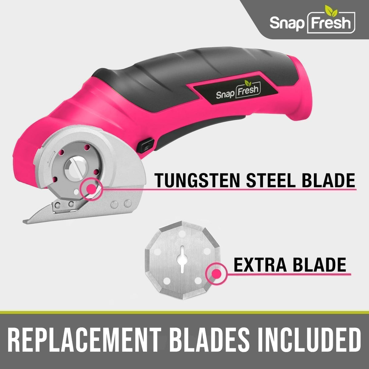 Rechargeable 4V scissors with Type-C cable for convenient charging.
