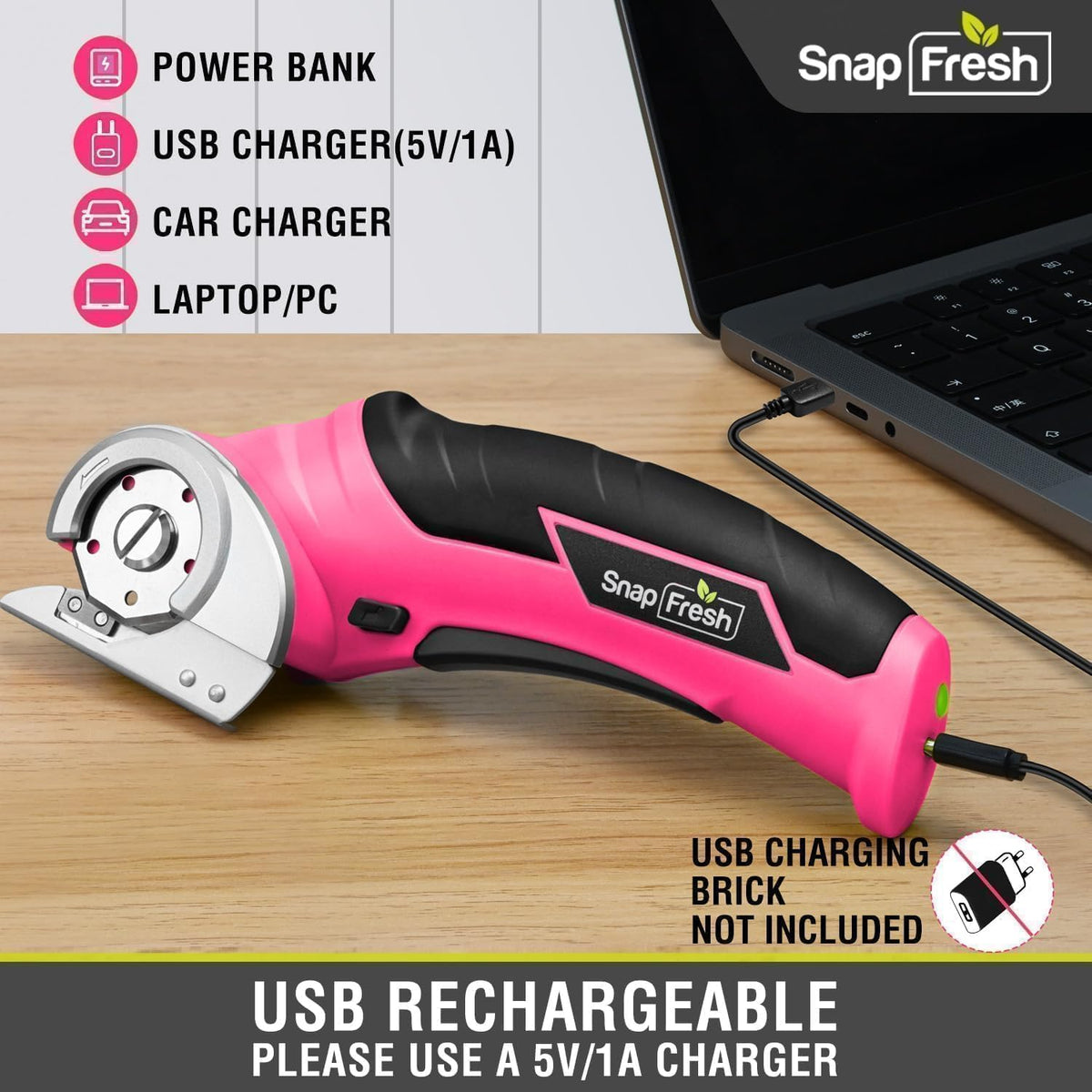 SnapFresh cardboard, fabric, and carpet cutting capabilities for home tasks.