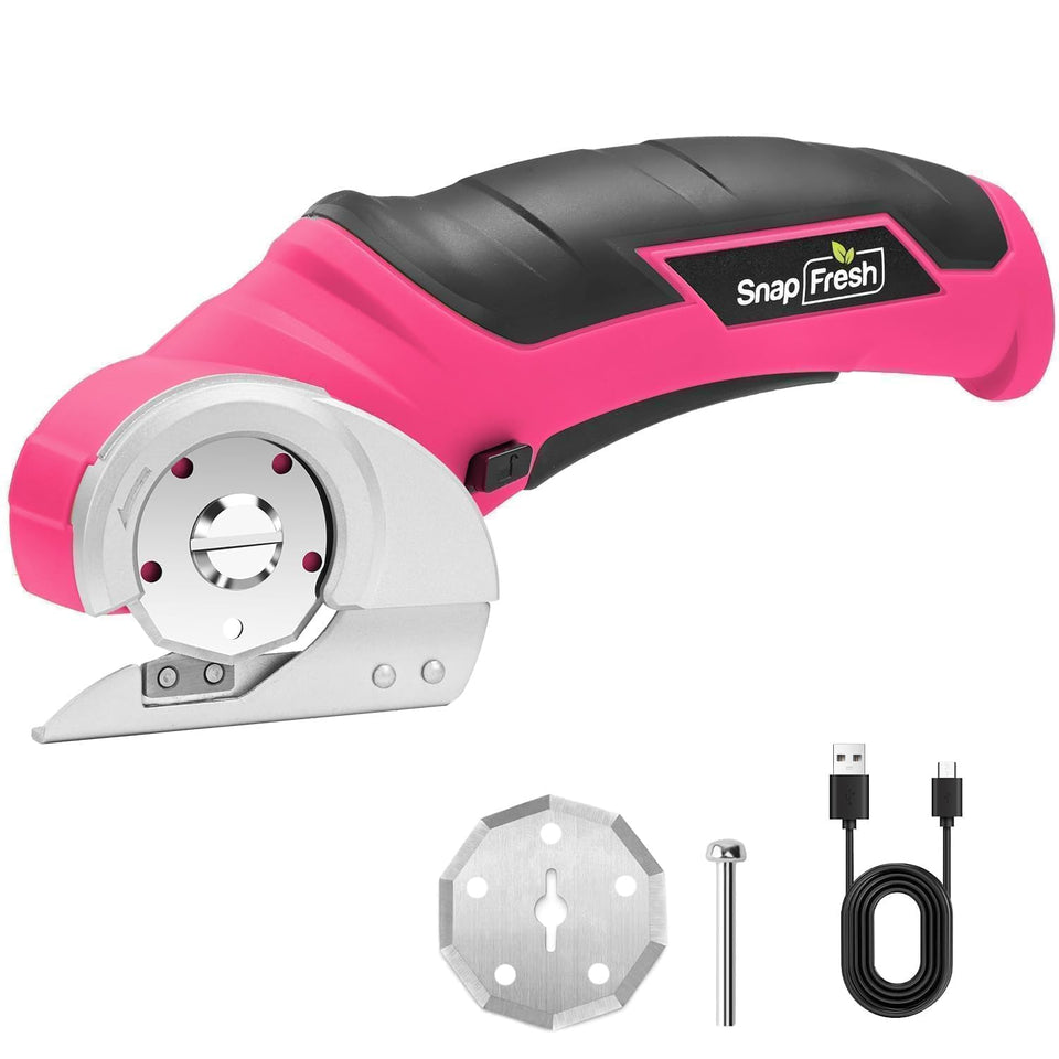 SnapFresh cordless electric scissors 4V unit for smooth, low-noise cardboard cutting.