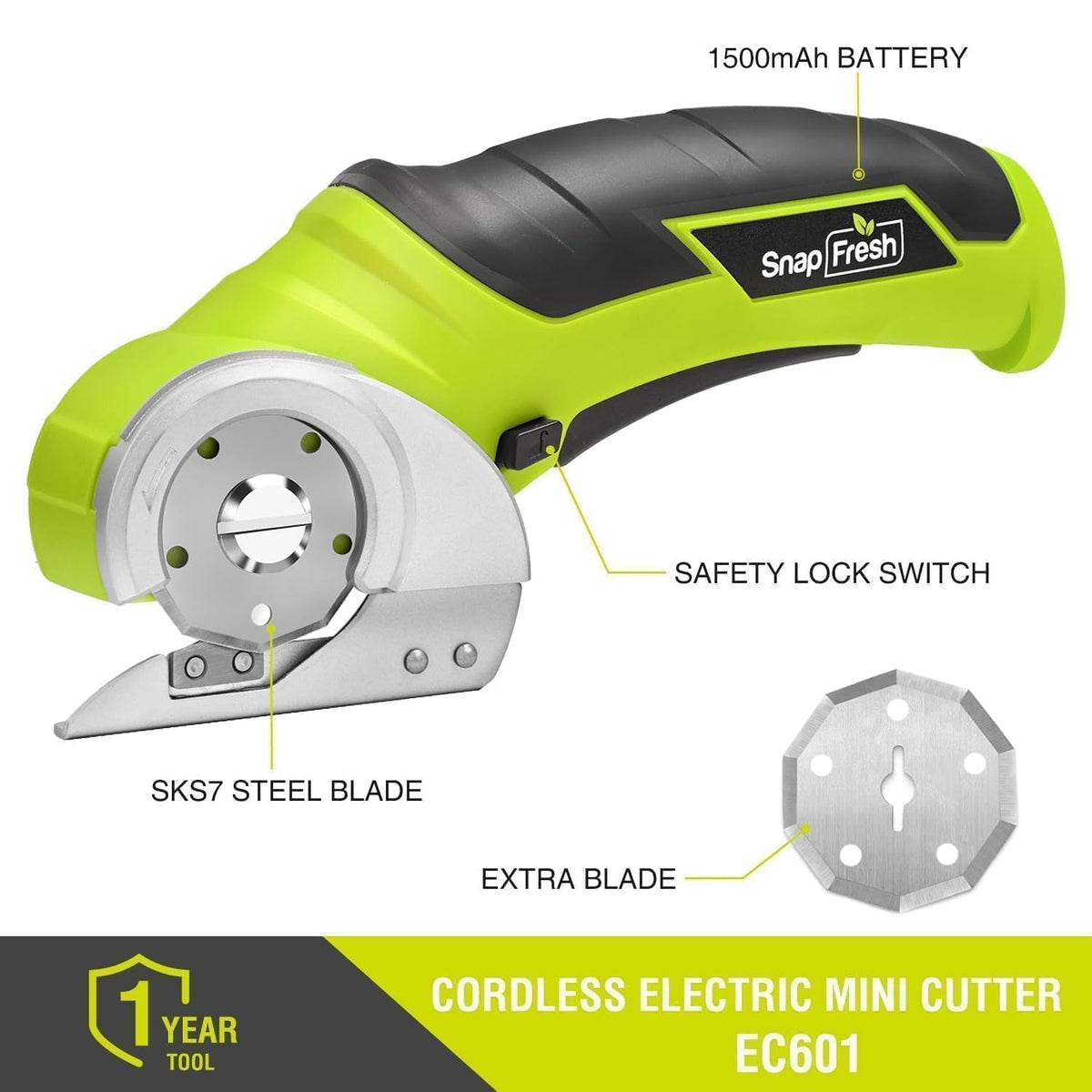 SnapFresh cordless electric scissors charger keeps the tool ready