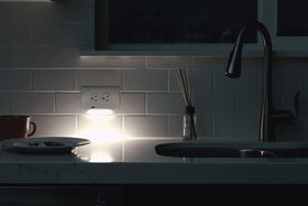 Soft LED glow along countertops with GuideLight Plus for safe nighttime visibility.
