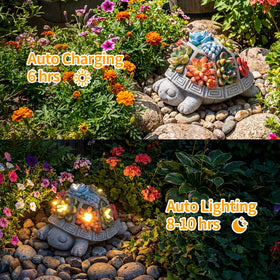 Snclriao polystone turtle weatherproof statue withstands sun and rain