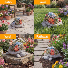 Snclriao solar garden turtle glows automatically for hours after charging