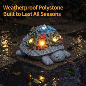 Snclriao succulent-textured turtle creates a tranquil garden focal point