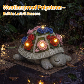 Snclriao turtle garden decor provides effortless solar lighting for evenings.