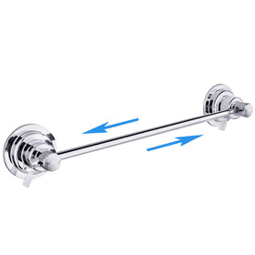 Sneatup extendable towel bar fully extended on a smooth surface showing stability