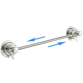 Sneatup suction cup extendable towel bar on brushed nickel finish holds towels securely without drilling.