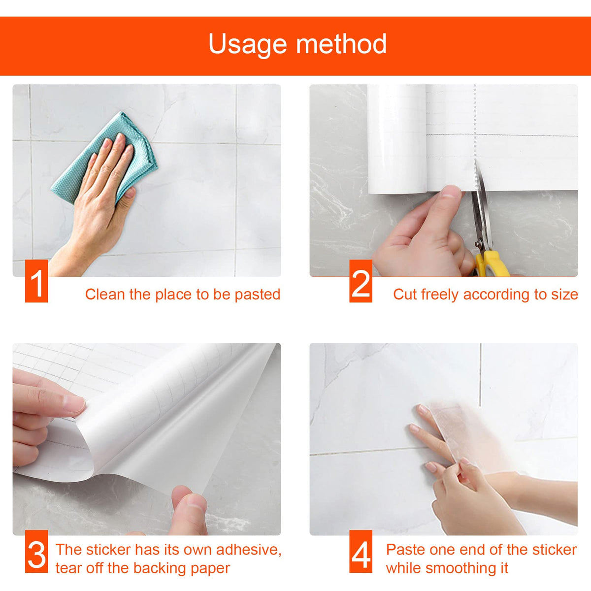 Snkxu Peel-and-stick wall protector with grid guides for easy cutting.