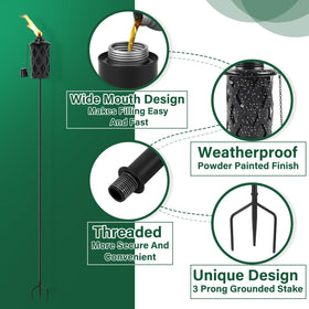 Three-prong grounded stake for stable SNOGSWOG torches