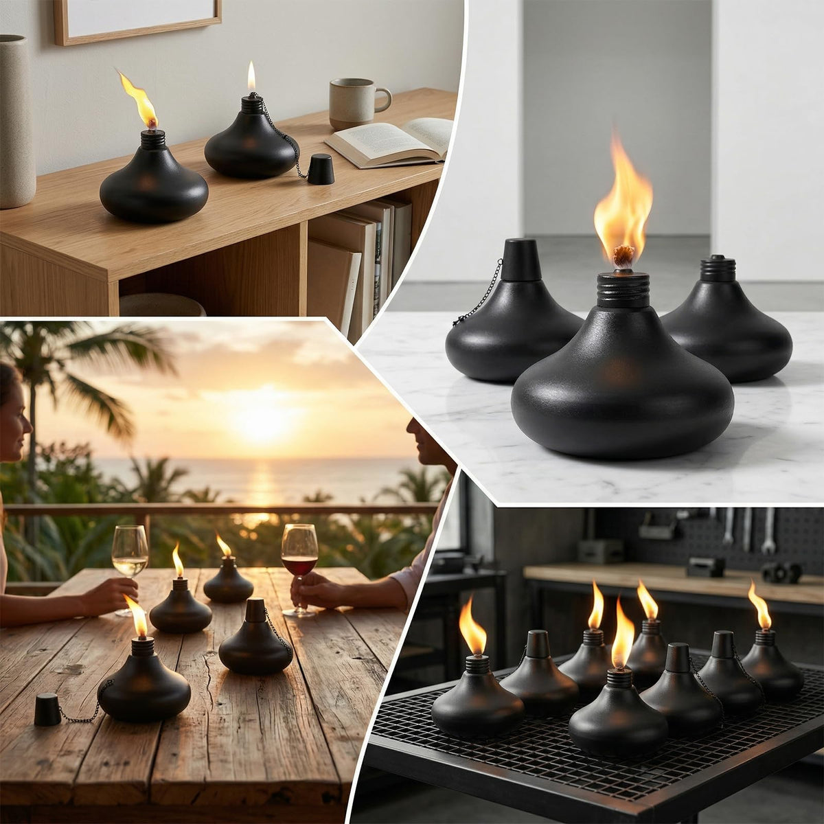 SNOGSWOG citronella torch set four-pack for backyard ambiance and pest deterrence.