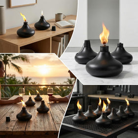 SNOGSWOG citronella torch set four-pack for backyard ambiance and pest deterrence.